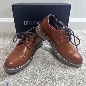 Bruno Marc Boy's Cap-Toe PU Leather Oxford Formal Dress Shoes, Sz 11T